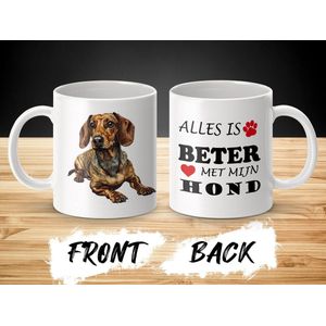 Mok Dachshund Alles is beter met mijn hond - dog - doglover