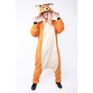 KIMU Onesie Hert Pak Kind Ree Kostuum - Maat 146-152 - Hertenpak Hertje Hertjespak Jumpsuit Pyjama Huispak Kinderen Jongen Meisje Fleece Festival