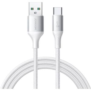 Joyroom - Flash Series - 3A - Usb A naar Type C kabel - Snellader - Nylon - 2 Meter - Wit