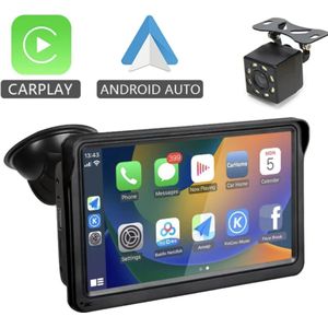 Carplay 7inch / Android Apple / Auto Radio / Multimedia / Navigatiesysteem / Video Speler / Draagbaar / Touchscreen Scherm / Met Usb Aux Voor Achteruitkijkcamera
