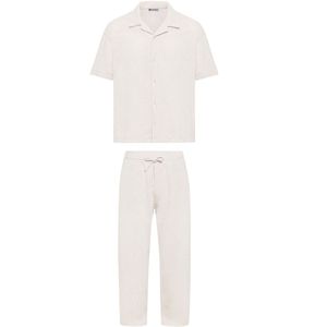John Oversize Lapel Collar Short Sleeve Shirt Trousers Set