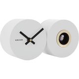 Wall clock Duo Cuckoo matt white