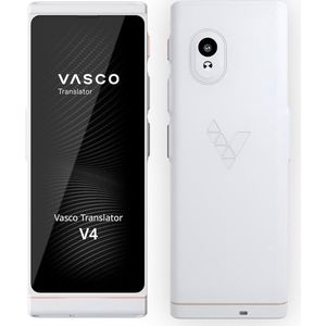 Vasco Translator V4 - Spraak, Tekst en Foto Vertaler 108 talen - Pocket Vertaaltoestel (Wit)