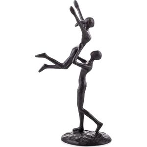 Vintage Koppel Standbeeld Figuren - Gietijzeren Rustieke Figuur Metalen Abstracte Schattige Figuren Kleine Ongewone Sculptuur Decoratieve Figuren voor Thuis Tafel Boekenplank Nachtkastje Displaykast.