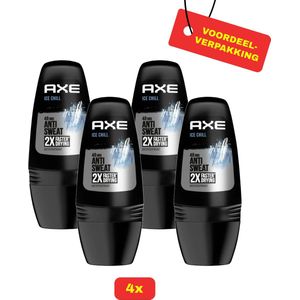 4x AXE ICE CHILL DEODORANT ROLLER 4x 50 ML - Voordeelverpakking!