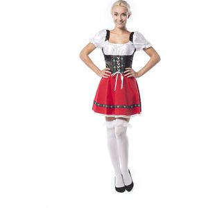 Partyxclusive Dirndl Martina Dames Polyester Rood Mt S