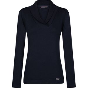 Felix Hardy Sjaalkraag Trui - Sweater %100 Katoen Dames Navy - M