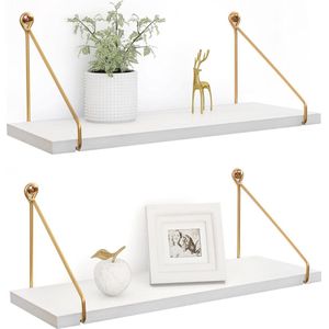Zwevende planken hout voor wandmontage met metalen beugels - Rustieke opslag accessoires plank voor badkamer keuken - Afuly Shelf Slides