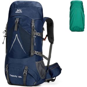 Avoir Avoir®-Backpack – 60L – Blauw – Hiking Rugzak voor Wandelen en Kamperen – incl. Regenhoes en Drinksysteem – Apart Schoenopbergvak – Reflecterende Strip – Duurzaam Nylon – Lichtgewicht – Bestand tegen Ruige Omstandigheden – Regen – bol.com