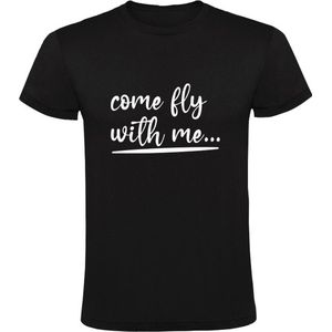 Come fly with me Heren T-shirt | vliegen | reizen | vakantie | reis | trip