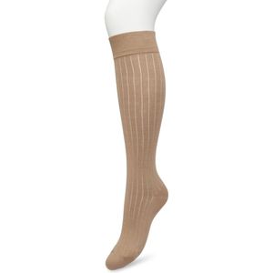 Bonnie Doon Bio Rib Kniekousen Dames Beige maat 36/42 - Klassiek Rib patroon - Biologisch Katoen - Ultiem comfort - Rib Knee High - OEKO-TEX - Gladde Naden - Duurzaam Huidvriendelijk Bio Katoen - Zand - Licht Bruin - Sandstorm - BP221414.345