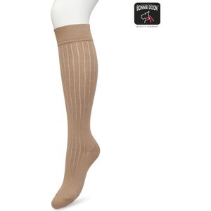 Bonnie Doon Bio Rib Kniekousen Dames Beige maat 36/42 - Klassiek Rib patroon - Biologisch Katoen - Ultiem comfort - Rib Knee High - OEKO-TEX - Gladde Naden - Duurzaam Huidvriendelijk Bio Katoen - Zand - Licht Bruin - Sandstorm - BP221414.345