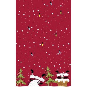 2x Rode kerst thema tafellakens/tafelkleden met kerstman 138 x 220 cm - Kerstdiner tafeldecoratie versieringen - Tafelversiering