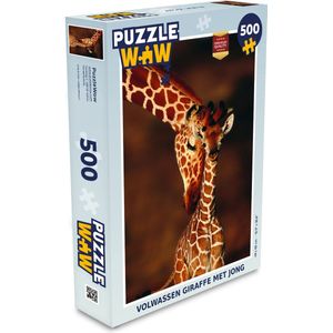 Puzzel Giraffe - Kalf - Portret - Legpuzzel - Puzzel 500 stukjes