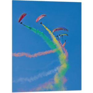 WallClassics - Vlag - Gekleurde Rook bij Zweefvliegers - 60x80 cm Foto op Polyester Vlag