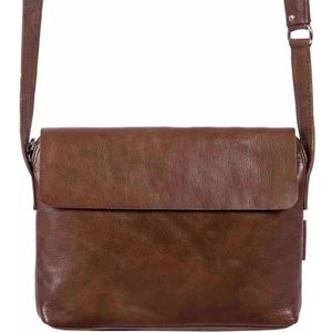 Saccoo Kleine Crossbodytas / Schoudertas Dames - Leer - Caracas - Cognac