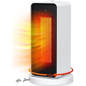 Mrs. Jones Draagbare ruimteverwarmer Ninonly ventilatorkachels voor thuis Low Energy Silent 1200W PTC elektrische verwarming met kantel- en oververhittingsbeveiliging P1 .