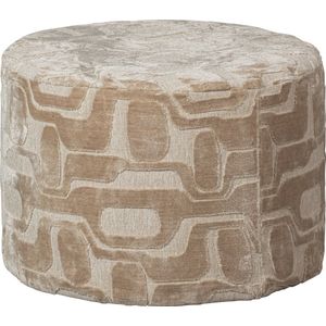 WOOOD Yago Poef - Polyester - Naturel - 43x60x60