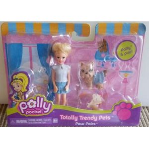 Polly Pocket Totally Trendy Pets Paw Pairs Lila and Kitty 2006 Mattel
