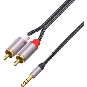 AUX naar RCA Audiokabel (120cm) | Headphone Jack 3.5mm male naar Rood en Wit Tulp Converter Adapter | LB-H233