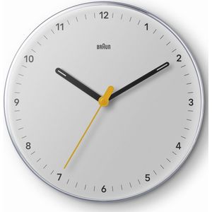 Braun BC26W - Wandklok - Analoog - Rond - Stille kwartsveegbeweging - Wit