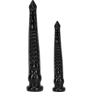 Dildo Piov - Tentakelvormige Dildo - Extreme Zwarte Dildo - Monster Dildo - Beast Dildo - Lengte 60 cm - Diameter van 5,5 tot 8.0 Cm