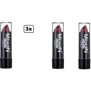 3x Lipstick rood moon terror - Halloween horror carnaval thema feest lippenstift blood red