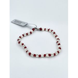 Spadarella Gioielli - SPBR03- Armband - 925 Zilver - 5mm -Brown wine 128 - 17 Cm