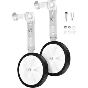 Fietssteunwielen voor kinderfiets - 1 paar veiligheidssteunwielen trainingswielen - geschikt voor fietsen van 16 inch tot 22 inch (zilver)