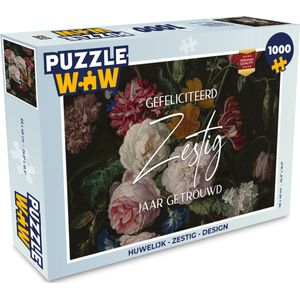 Puzzel Gefeliciteerd zestig jaar getrouwd - Trouwen - Quotes - Spreuken - Bloemen - Legpuzzel - Puzzel 1000 stukjes volwassenen