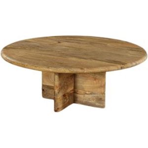 Zita Home - Ronde Salontafel - Plus vormig onderstel - Mango - 80 x 80 cm