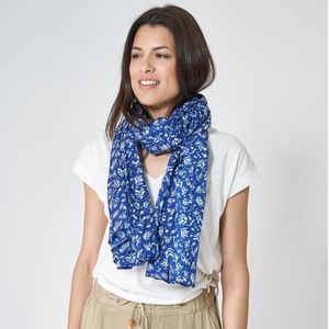 Kobalt Blauw-wit katoenen foulard Matisse - Batela