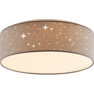 Lindby - LED plafondlamp - CCT - 1licht - Metaal, kunststof, textiel - H: 14 cm - lichtgrijs - Inclusief lichtbron