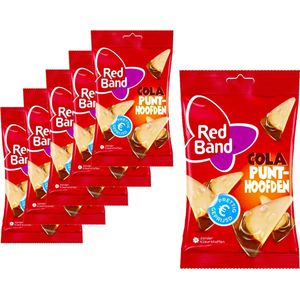 6 Zakken Red Band Cola Punthoofden á 180 gram - Voordeelverpakking Snoepgoed