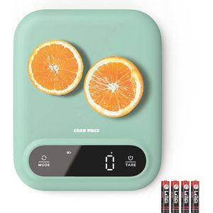 Digitale levensmiddelenweegschaal 5 kg met tarra-functie - Hoge precisie keukenweegschaal voor bakken en koken met LED-display