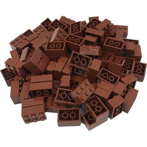 100 Bouwstenen 2x3 | Bruin | Compatibel met Lego Classic | Keuze uit vele kleuren | SmallBricks