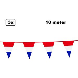 3x Vlaggenlijn Holland 10 meter - Landen festival thema feest vlaglijn verjaardag fun party