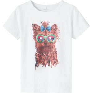 Name it t-shirt meisjes - wit - NMFfaithe - maat 80