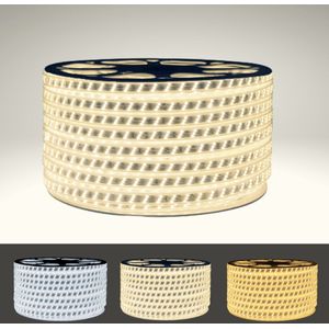 LED strip 220V Recutable 50M IP65 2835 180LED / m Triple Row - Wit licht
