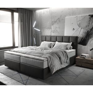 Boxspringbed Dream-Fine Microvezel Antraciet Vintage 180x200 cm TFK Matras en Topper