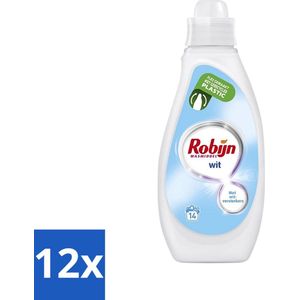 Robijn - Wit - Vloeibaar Wasmiddel - Met Witversterkers - 14 Wasbeurten - 700 ml - Voordeelverpakking - 12 stuks