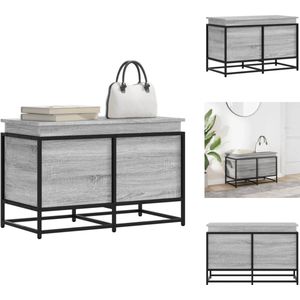 vidaXL Opbergbox - Opbergboxen - Speelgoedkist - Opbergkist - Opbergbox met deksel 80x40x51,5 cm bewerkt hout grijs sonoma