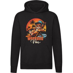 Weekend Vibes Hoodie - vakantie - zomer - strand - relax - kat - cadeau - unisex - trui