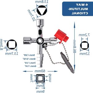 Multifunctionele sleutel - vierkante sleutel, driehoekige sleutel - schakelkastsleutel - kraansleutel - ontluchtingssleutel - waterklok stroommeter radiator lift - html content nodig buitenkraan sleutel