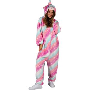 Dieren Kostuum Eenhoorn Volwassenen - Pluche - Dieren Onesie - Carnaval - Verkleedkleren Damen En Heren - Roze - Maat XL/XXL