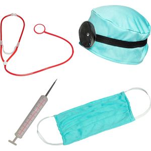 Dokter/Chirurg ziekenhuis verkleed set - accessoires 5-delig - kunststof - feestkleding