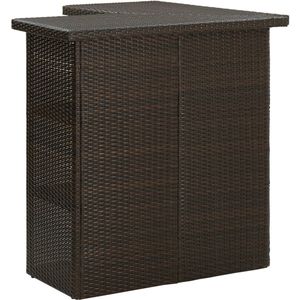 vidaXL Tuinbarset - Poly Rattan - 16-delig - Bruin Tuinbarset - Barset - Buitenbarset - Lounge Set - Tuinset