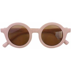 NIEUW - Kinderzonnebril - model 2024 - rond model - UV400 protectie - Pink - Roze - Bruine lens - 2 tot 6 jaar - Kinderen - Baby en Peuter - sunglasses - nieuwste kleuren 2024