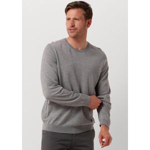 BOSS Leno slim fit trui wol - heren pullover middeldik O-hals - lichtgrijs - Maat: XL