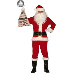 Guirma - Kerst & Oud & Nieuw Kostuum - Traditionele Amerikaanse Santa Claus - Man - Rood - Maat 52-54 - Kerst - Verkleedkleding